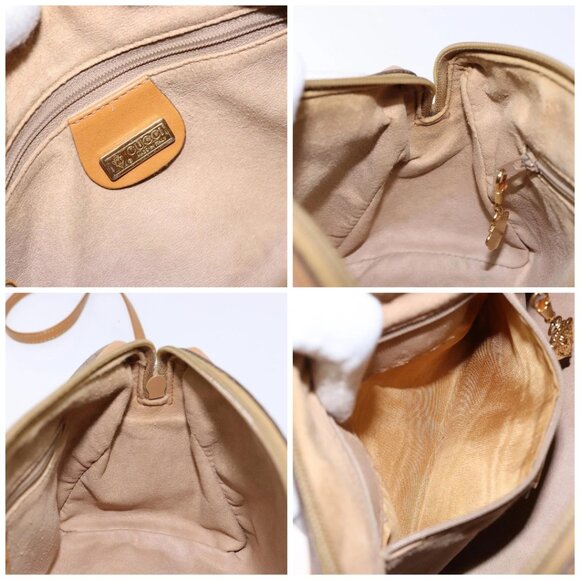GUCCI Micro GG Supreme Shoulder Bag PVC Beige Gold - Picture 15 of 16